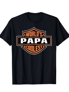 NWT Mens World's Coolest PAPA Best Dad in The World Father's Day T-shirt Large